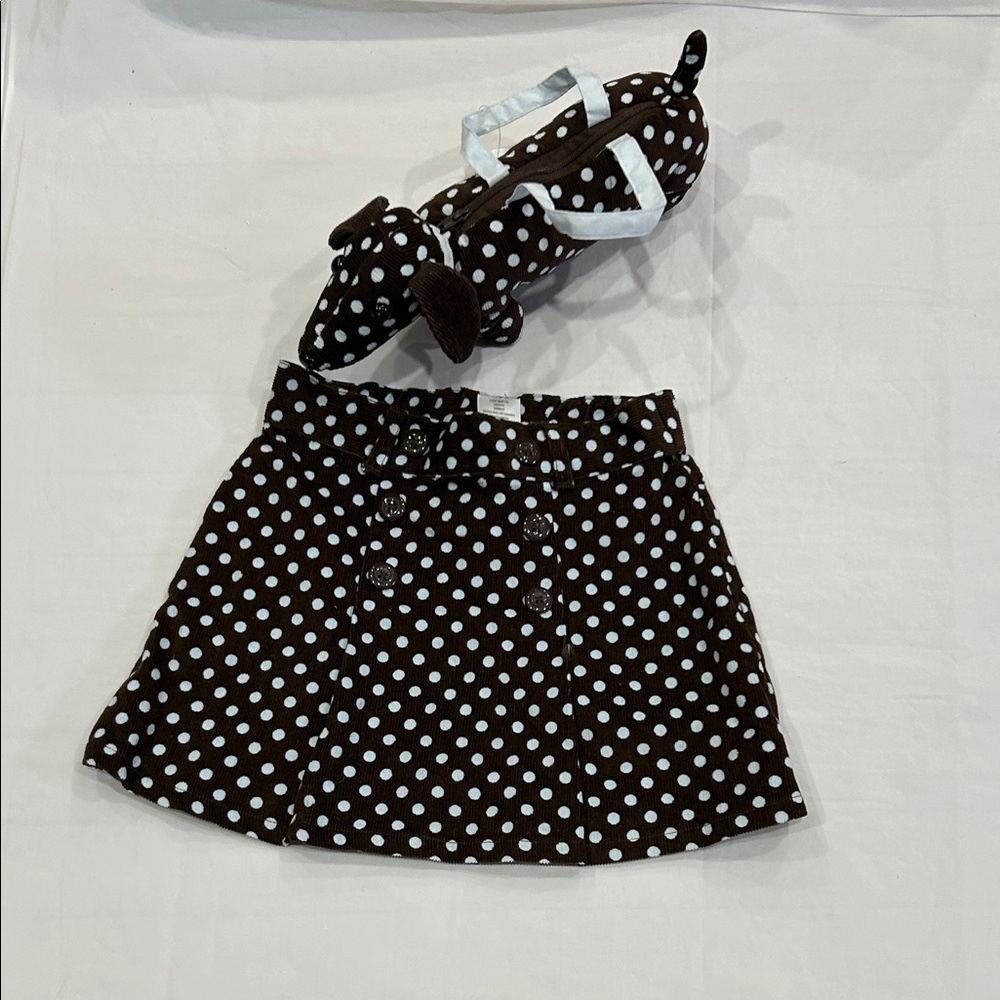 NWT.. Gymboree Brown and Light Blue Polka Dot Kids Matching Set